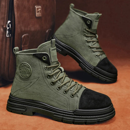 Men's Designer Canvas Ankle Boots