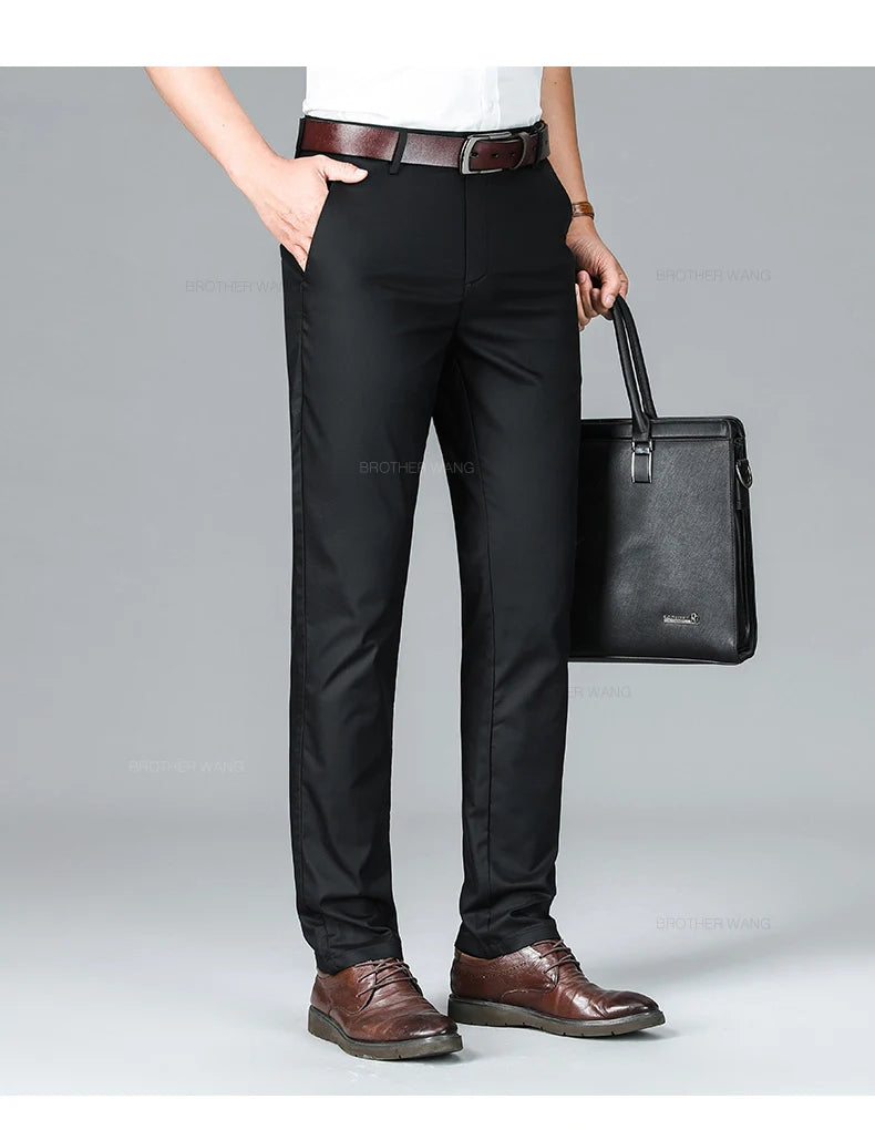 Pantalon d'attente élastique anti-rides doux pour hommes