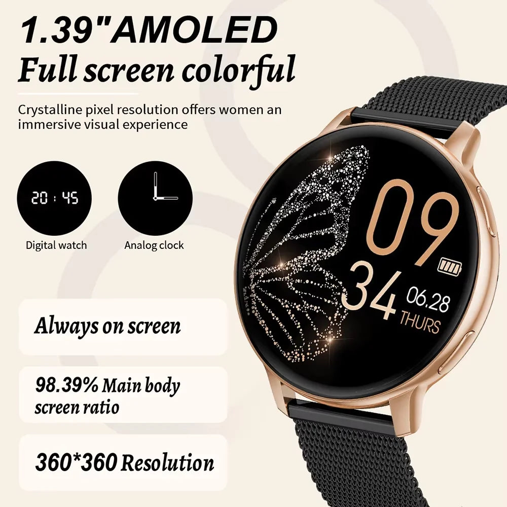 Women's Bluetooth Call Health Monitor Sports Smartwatch