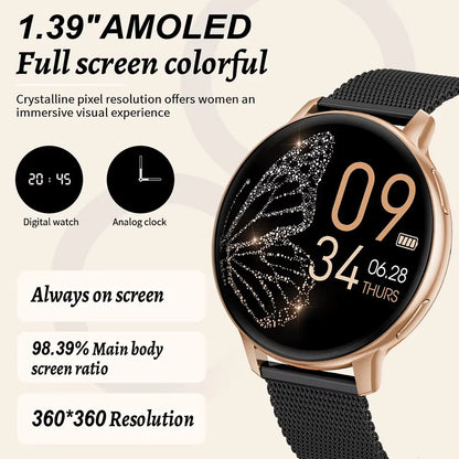 Women's Bluetooth Call Health Monitor Sports Smartwatch