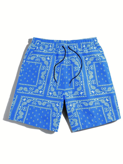 Men Casual Paisley Print Beach Shorts