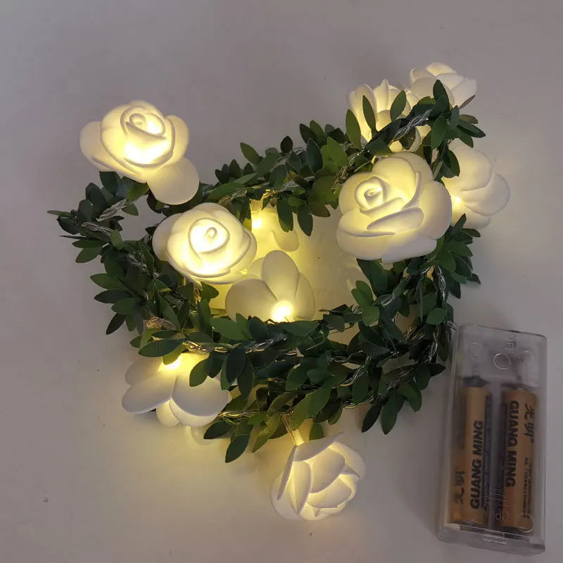 Glowing Rose Garland with 10/20 LEDs