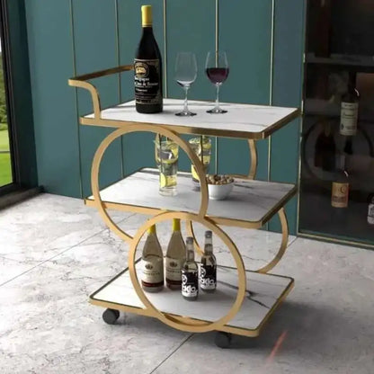 Metal Rolling Bar Kitchen Trolley