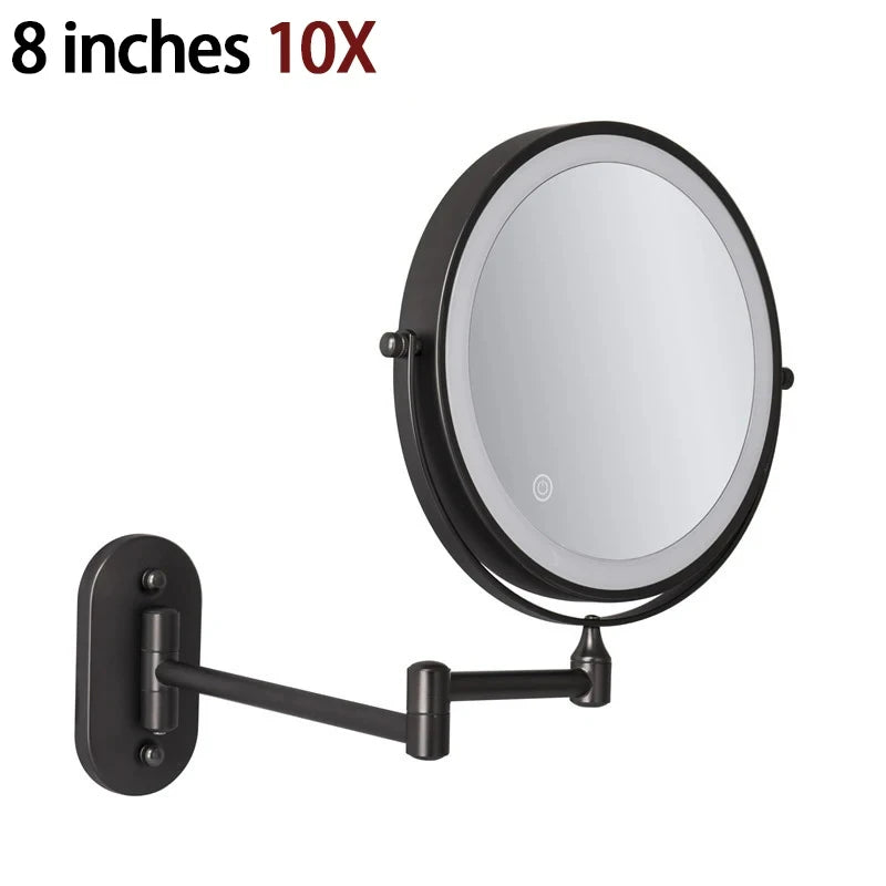 Rechargeable Wall Mounted Lighted Folding Mirror