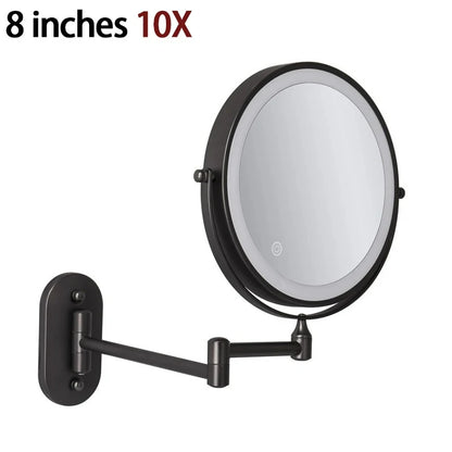 Rechargeable Wall Mounted Lighted Folding Mirror
