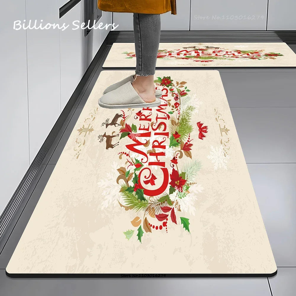 Christmas Themed Anti-Slip Kitchen & Home Floor Mats