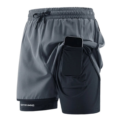 2 in 1 Summer Quick-Dry Men's Sports Shorts