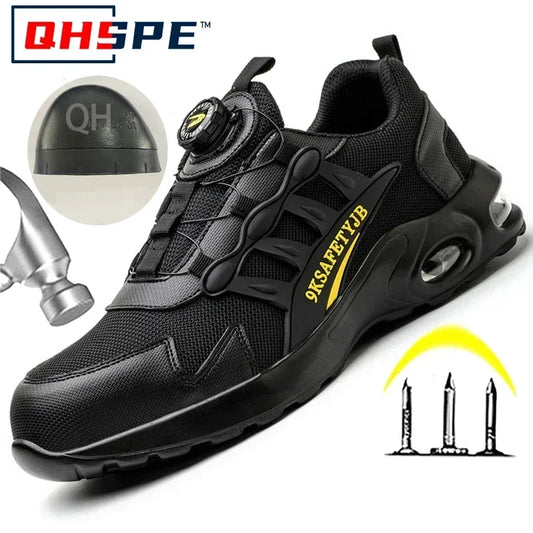 Bottes indestructibles à embout d'acier pour hommes, noires 