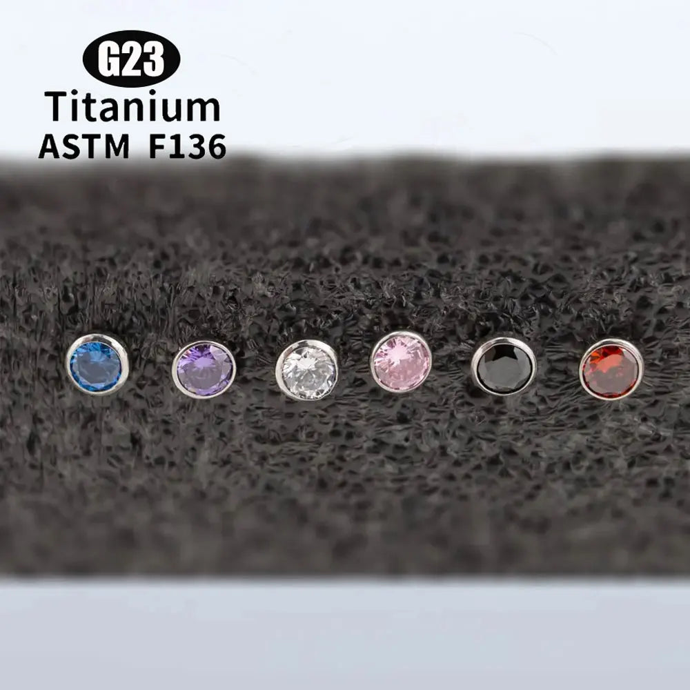 Ensemble de bijoux de nez en pierre de Zircon titane