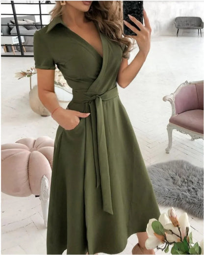 Summer A-Line Short Sleeve Dress