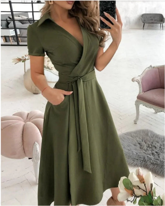 Summer A-Line Short Sleeve Dress