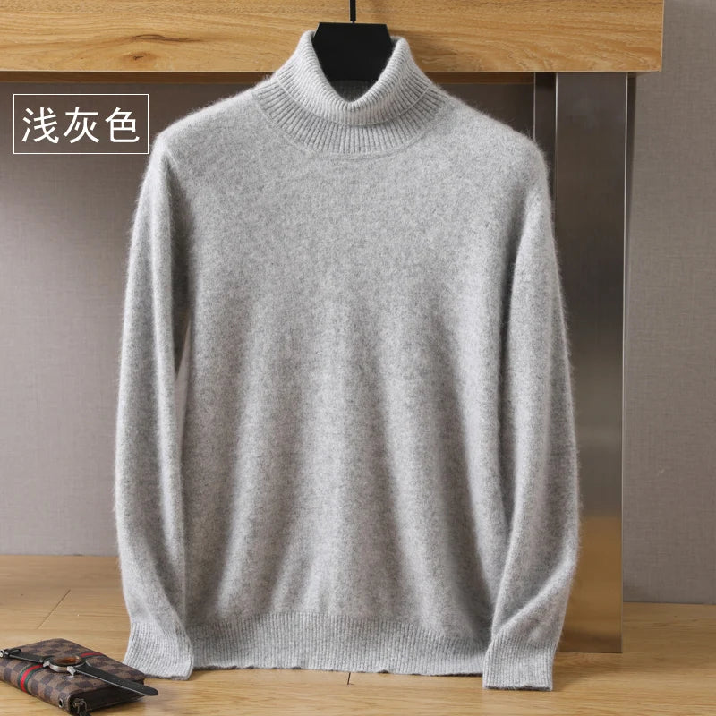 Pull ample à col roulé en tricot pour hommes