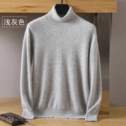 Pull ample à col roulé en tricot pour hommes