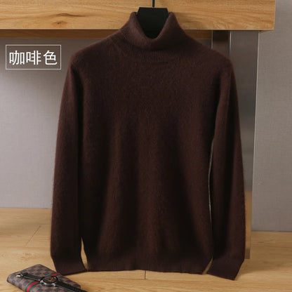 Pull ample à col roulé en tricot pour hommes