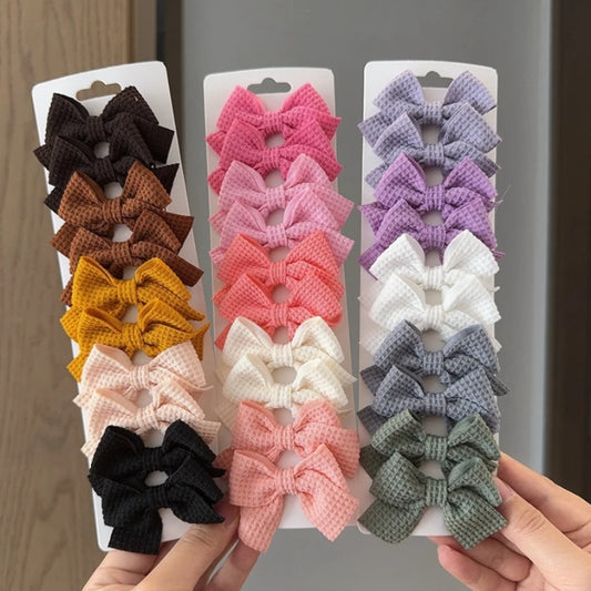 4-Piece Cotton Dot Printed Hair Clips Set