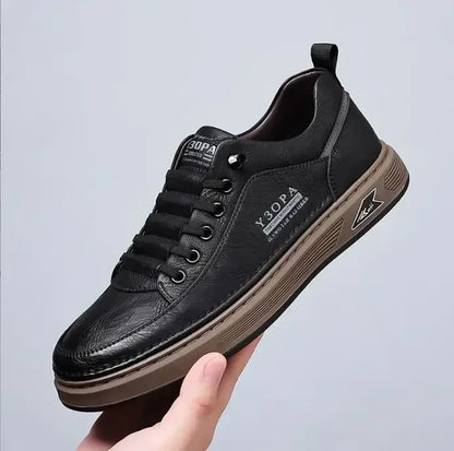 Men's Breathable Slip On Casual Leather Sneakers