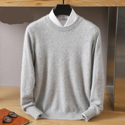 Pulls à manches longues et col rond pour hommes