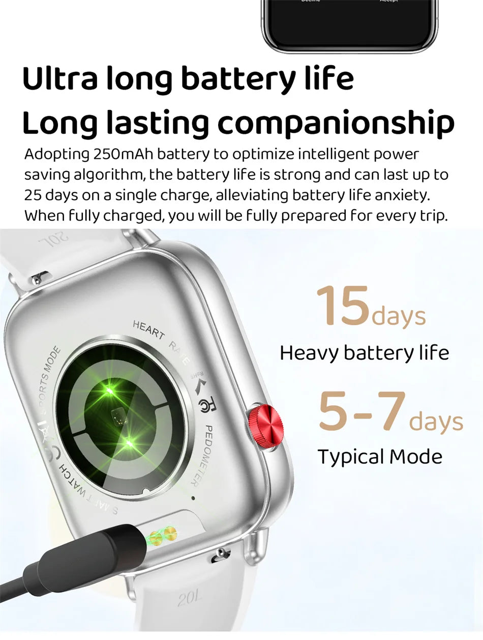 Unisex HD Touch Screen Sports Fitness Tracker Bluetooth Call Smartwatches