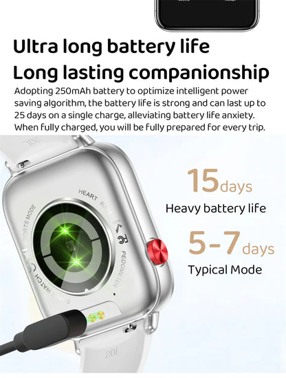 Unisex HD Touch Screen Sports Fitness Tracker Bluetooth Call Smartwatches