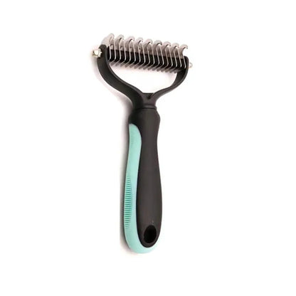 Brosse coupe-noeud double face en fourrure pour animaux de compagnie