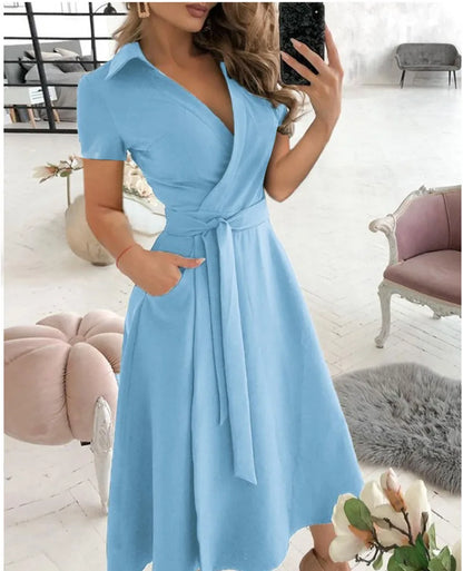 Summer A-Line Short Sleeve Dress