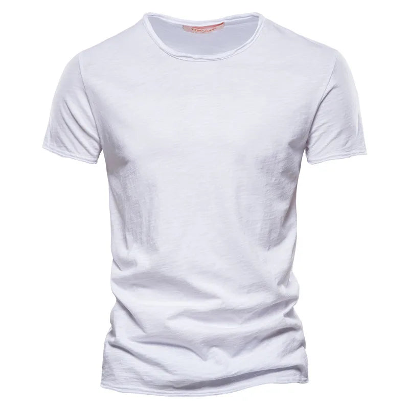 T-shirts à manches courtes et col en V pour homme en coton
