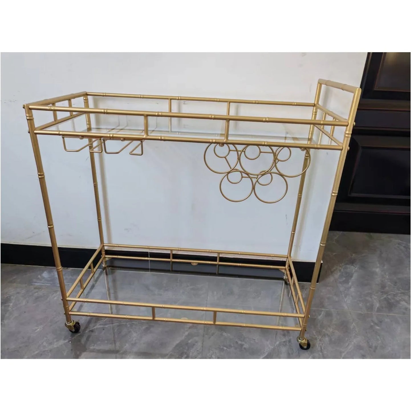 Drink Serving Trolley with Wine Rack