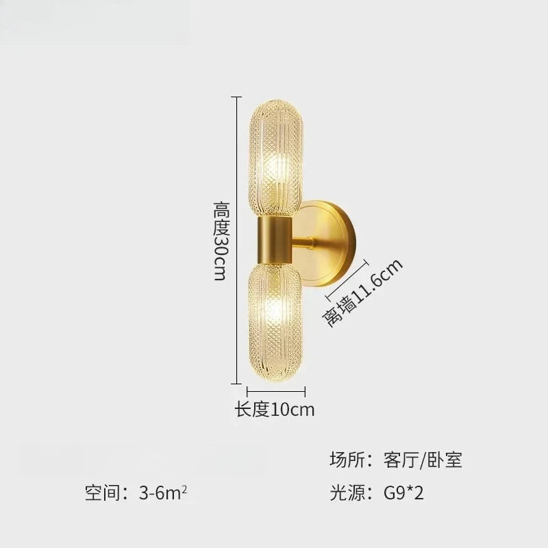 Applique murale LED moderne en verre nordique 