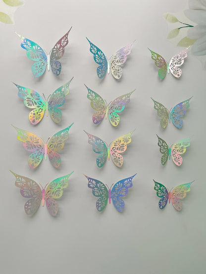 Autocollant de papier peint papillon creux 3D