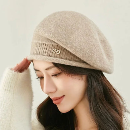 Women's Knit Beret Tweed Winter Caps