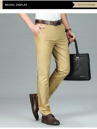 Pantalon d'attente élastique anti-rides doux pour hommes