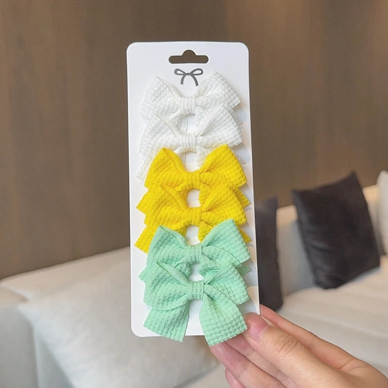 4-Piece Cotton Dot Printed Hair Clips Set