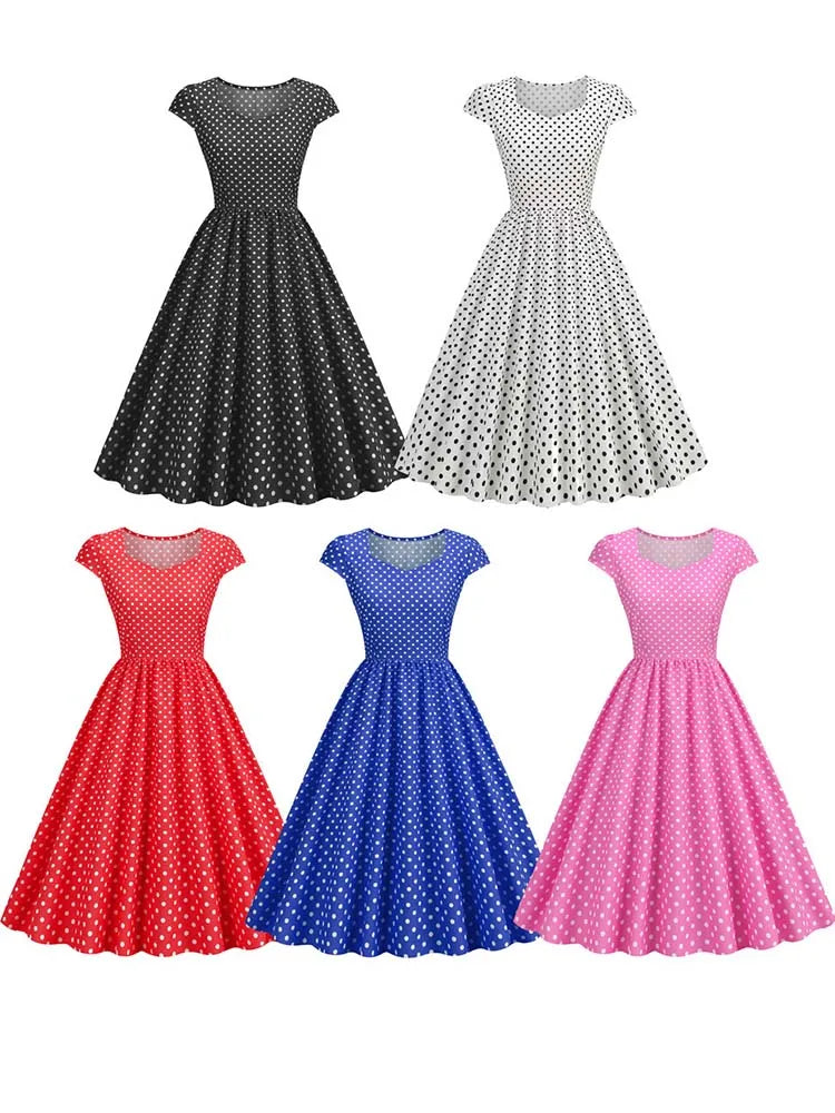 Summer Sleeveless Dot Print Dress