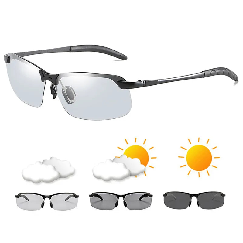 Polarisierte photochrome Tag-Nachtsicht-Sonnenbrille für Herren