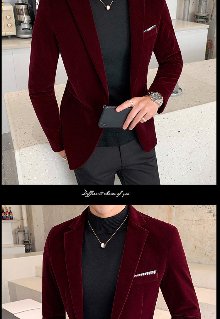 Men's American Style Velvet Blazer