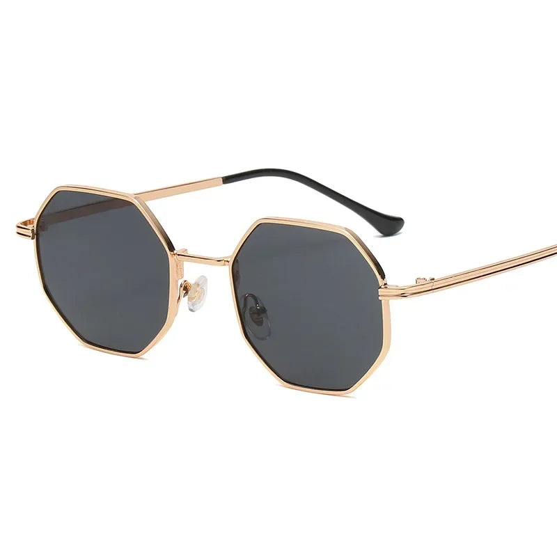 Retro Polygonal Metal Sunglasses