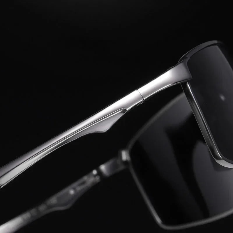 Metallene quadratische polarisierte photochrome Sonnenbrille 