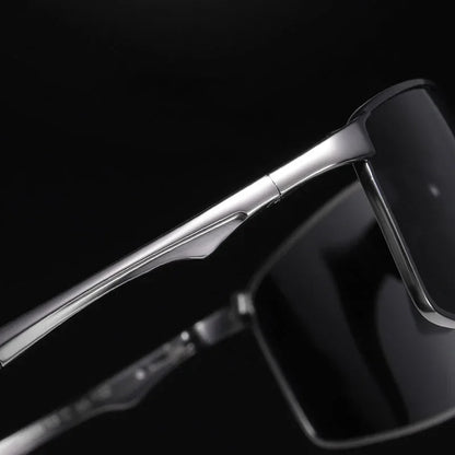 Metallene quadratische polarisierte photochrome Sonnenbrille 
