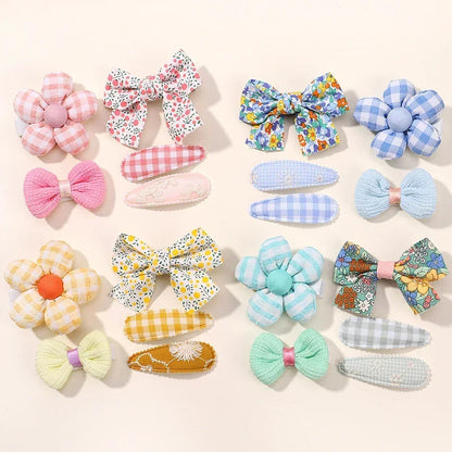 Toddler Girl Floral Bow Bunny Princess Hairpin Set