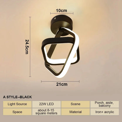 Plafonnier LED carré et double anneau