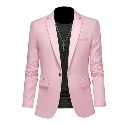 Blazer de bureau à bouton unique de longueur régulière pour hommes