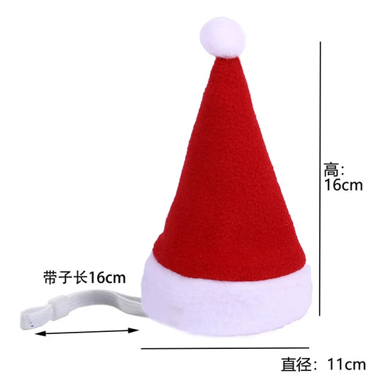 Pet Christmas Plush Elf Santa Hats