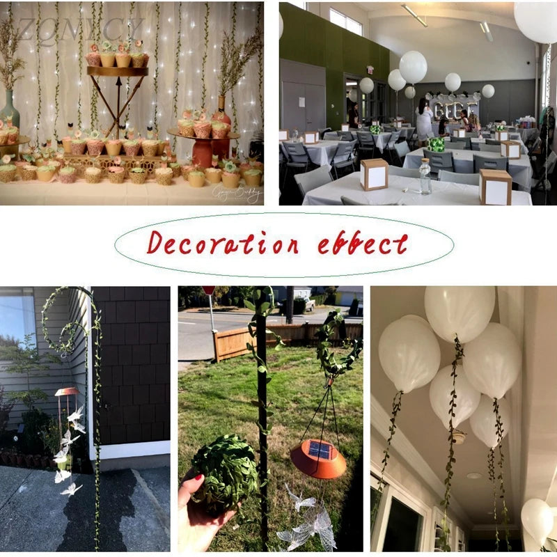 Couronne artificielle DIY faite à la main en feuilles de soie vertes