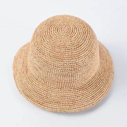 Women's Beach Sun Floppy Fisherman Crochet Straw Hat