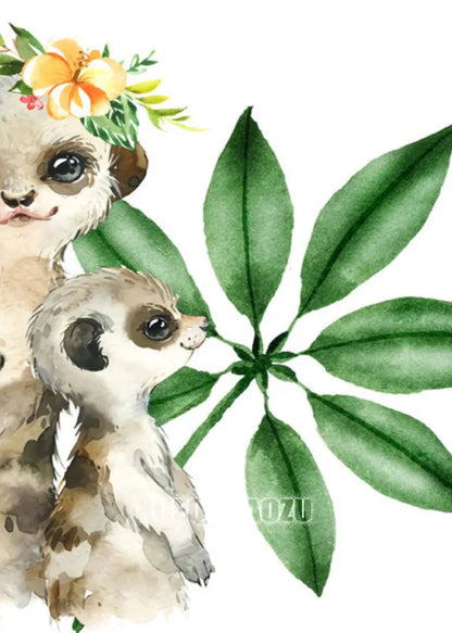 Peinture de dessin animé animal broderie diamant point de croix plante feuille