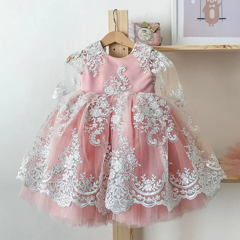 Robe d'anniversaire bébé fille - Robe nouveau-né bébé fille