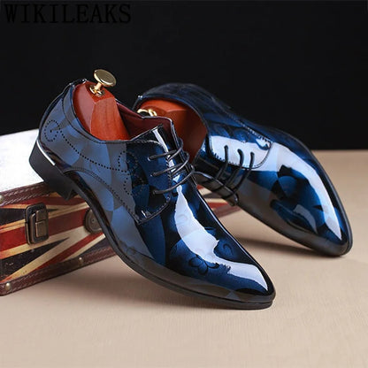 Floral Pattern Leather Oxford Shoe