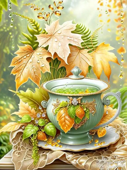 Nouveautés Evershine : broderie diamant, tasse à thé, peinture, feuilles