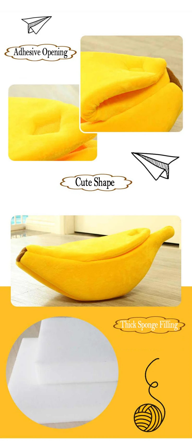 Banana Shaped Comfortable Pet Bedding