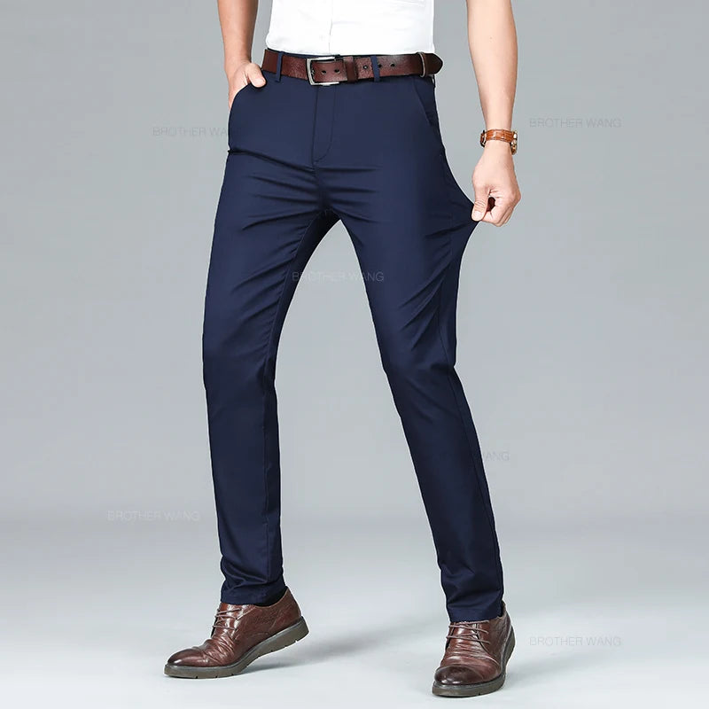 Pantalon d'attente élastique anti-rides doux pour hommes